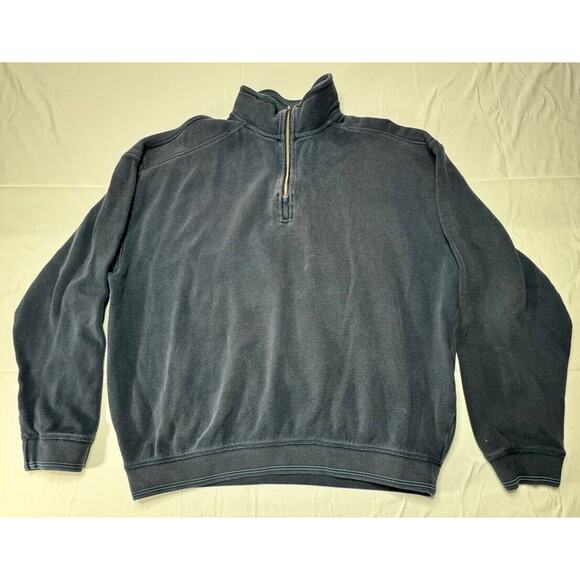 Tommy Bahama Men's 1/4 Zip Blue Regular Fit Long Sleeve Sweater - Size L - Picture 1 of 3